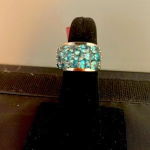 Sterling silver blue zircon ring